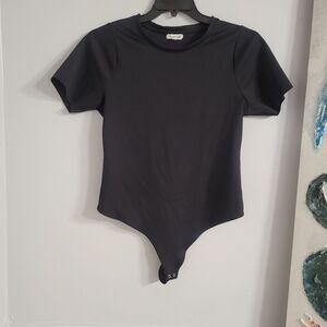 Good American Size 4/XL Short Sleeve Stretch Crew Neck Bodysuit